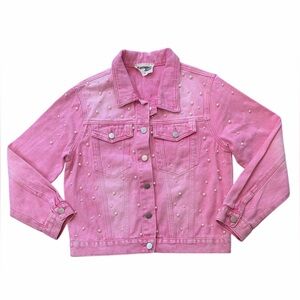 Savanna Jane Pearl-Embellished Denim Jacket